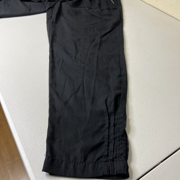 Sundance Pants Womens 12 Black Tencel Elastic Waist Zip Pockets Tapered 28” - Picture 8 of 10